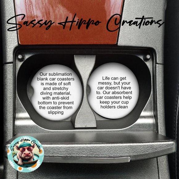 Car Coasters Sundrop Beverage Citrus Soda Pop Set of 2 Neoprene Absorbent - Picture 2 of 4